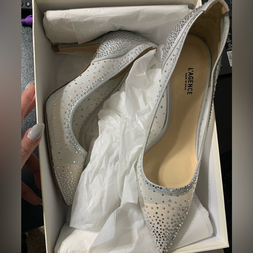 Silver L’agence Heels
